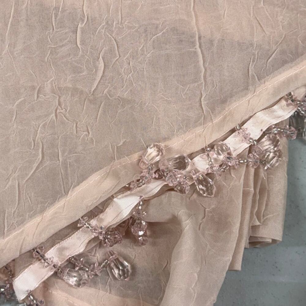 No. 918 Erica Blush Ascot Valance 51x24 Decorative Beaded Trim